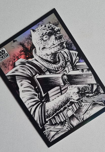 Bossk - 2022 Topps Star Wars Galaxy #BV-96 Base Card Sketch Variation Star Wars Chrome