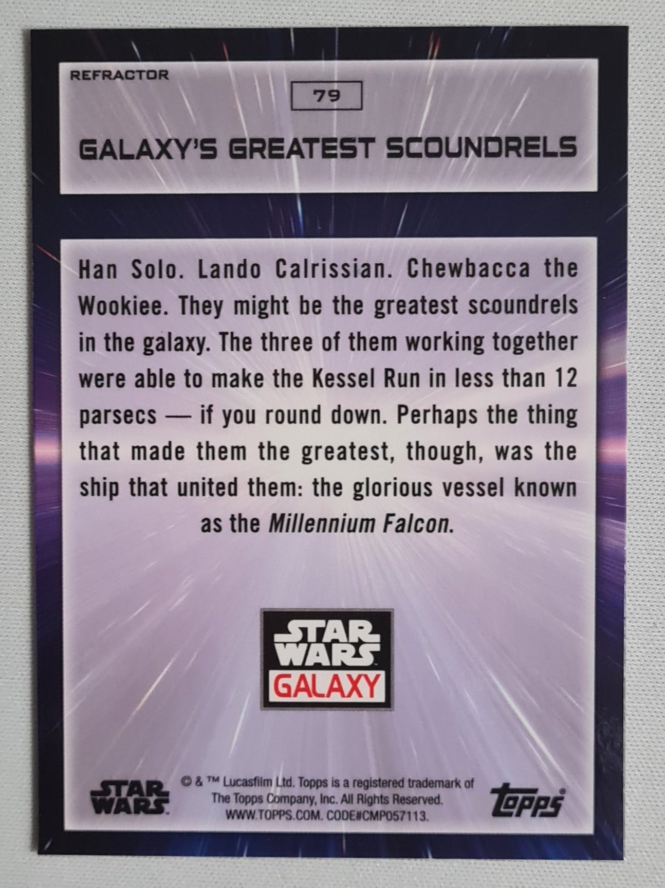 Han Solo - Topps Star Wars Galaxy #79 - Galaxy's Greatest Scoundrels - Refractor