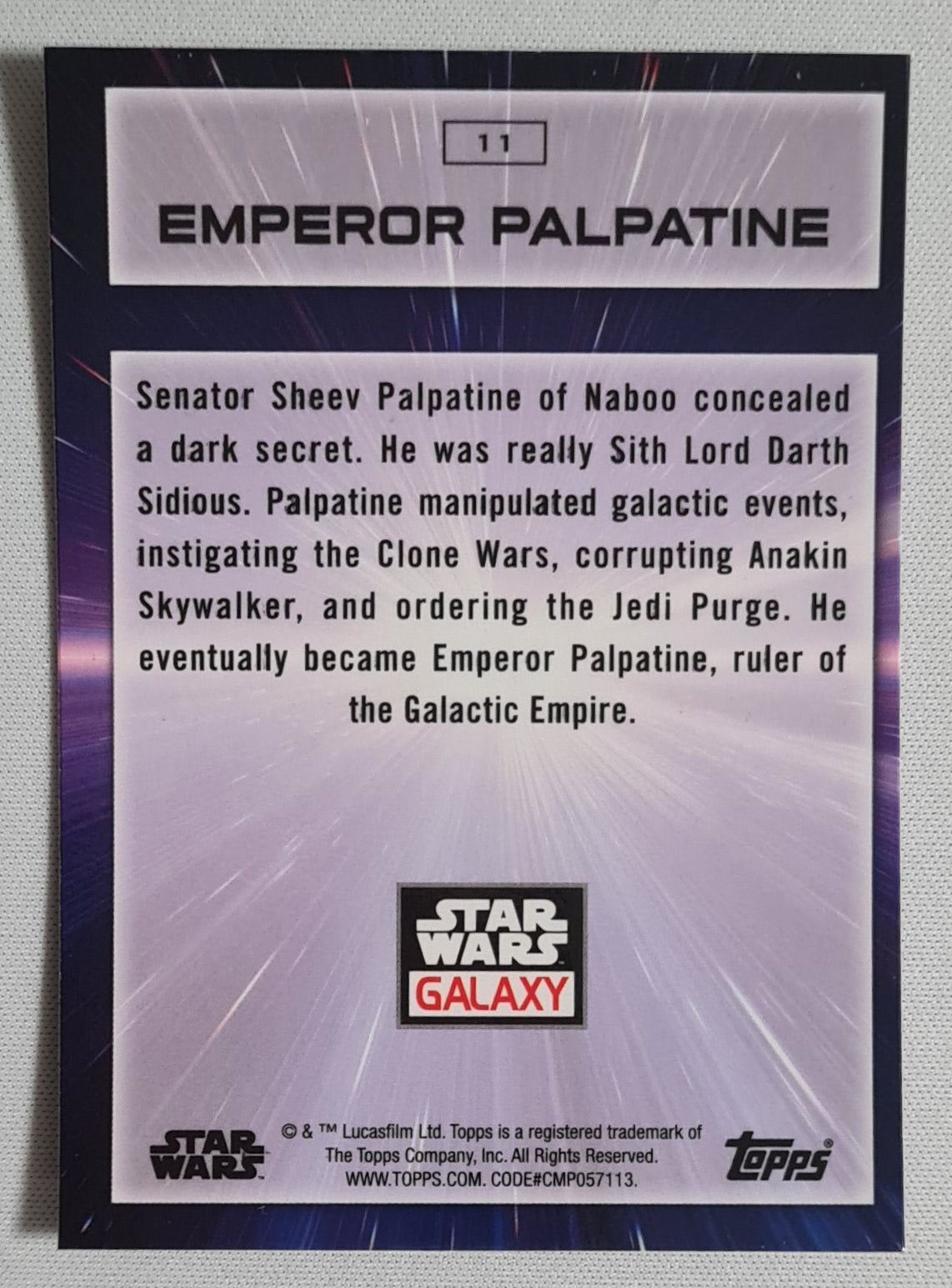 Emperor Palpatine - Topps Star Wars Galaxy #11