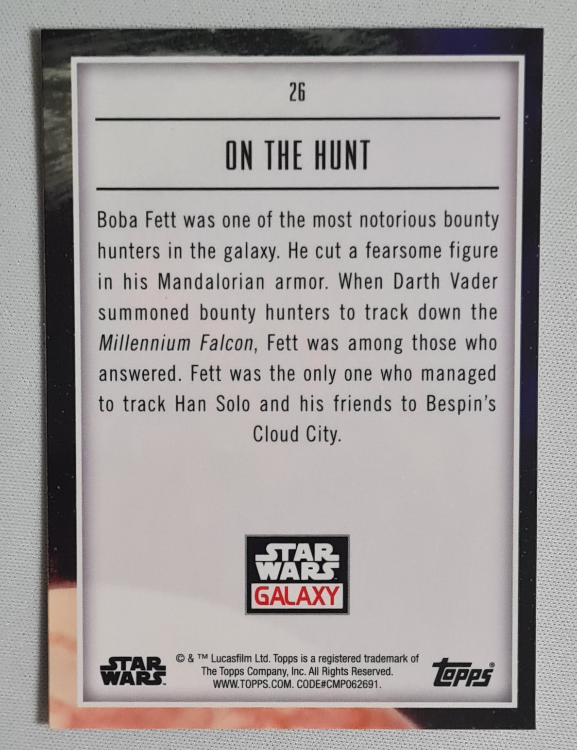 Boba Fett - Topps Star Wars Galaxy #26 "On the Hunt"