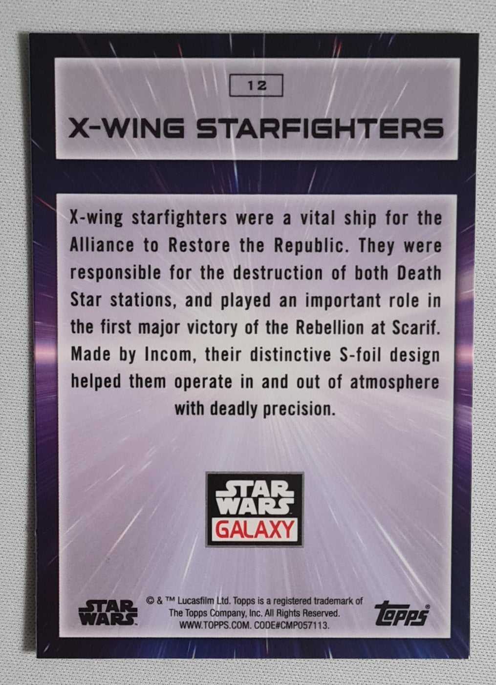 X-Wing - 2022 Topps Chrome  Star Wars Galaxy #12 - X-Wing Starfighters