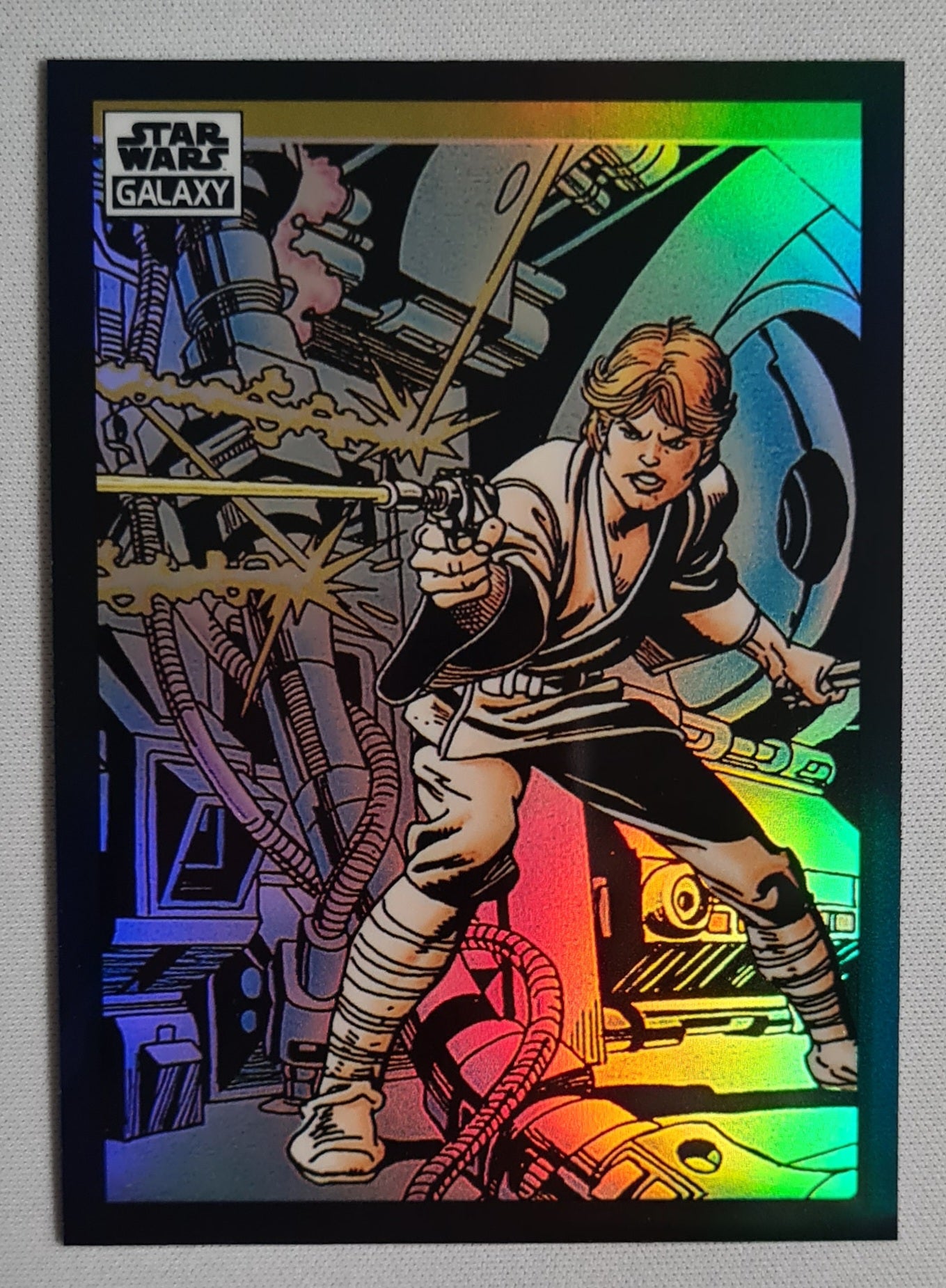 Luke Skywalker - Topps Star Wars Galaxy #21 - Luke Skywalker in action! - Refractor