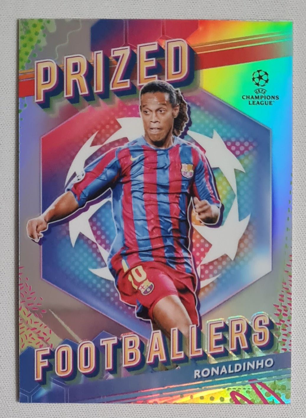 Ronaldinho - 2024 Topps Prized Footballers (CL) #PF-12 FC Barcelona Refractor