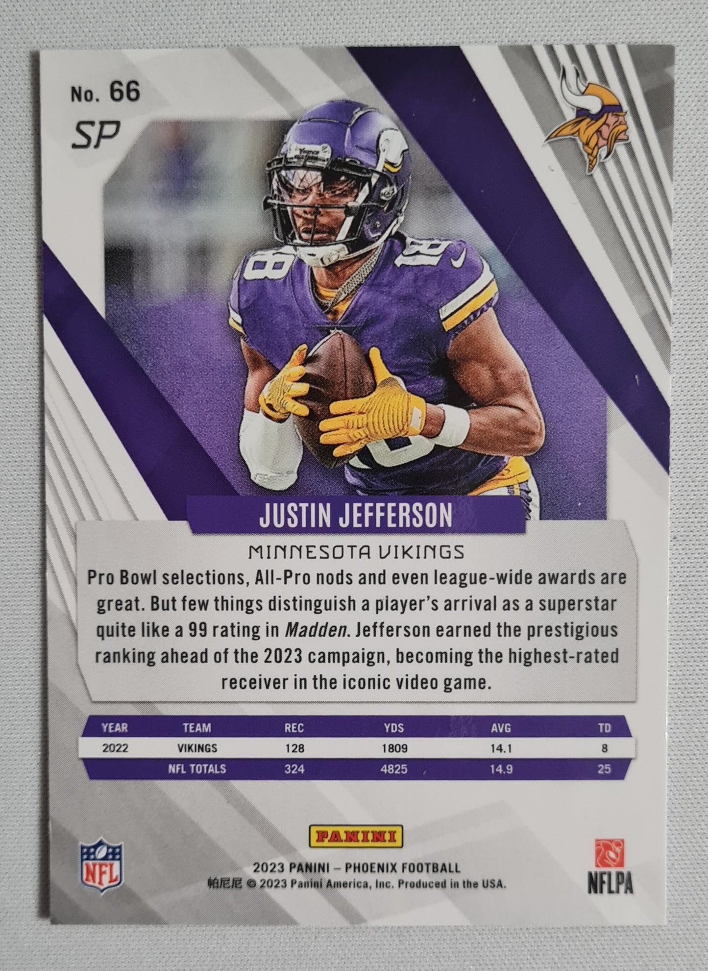 Justin Jefferson - 2023 Panini Phoenix Silver SP #66 Minnesota Vikings