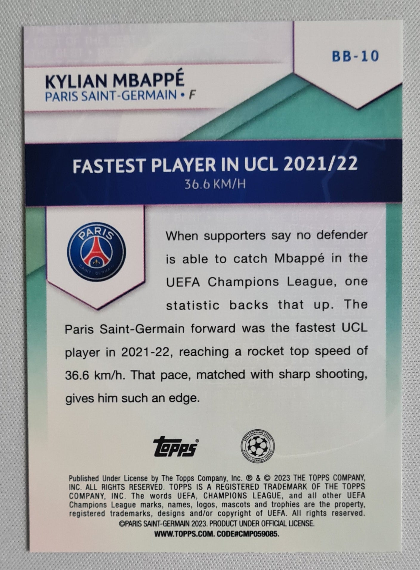 Kylian MBappe - 2023 Topps Best of the Best #BB-10 Refractor