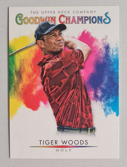 Tiger Woods - 2021 Upper Deck Goodwin Champions Golf #125 "Splash of Gold" Color Splash