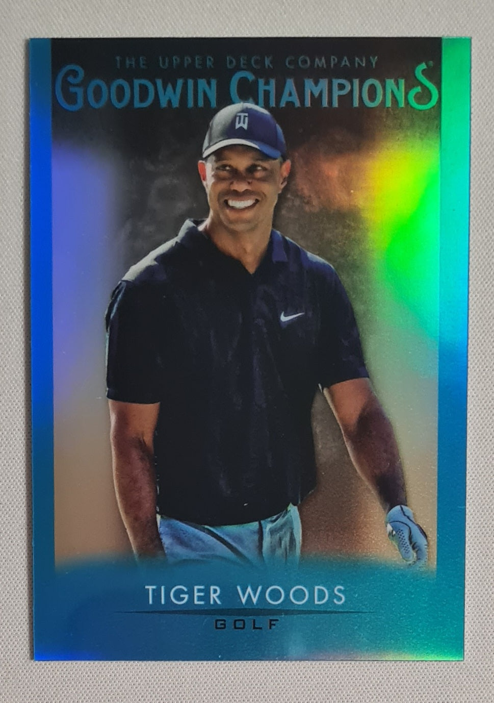 Tiger Woods - 2021 Upper Deck - Goodwin Champions Golf #25 Blue Refractor