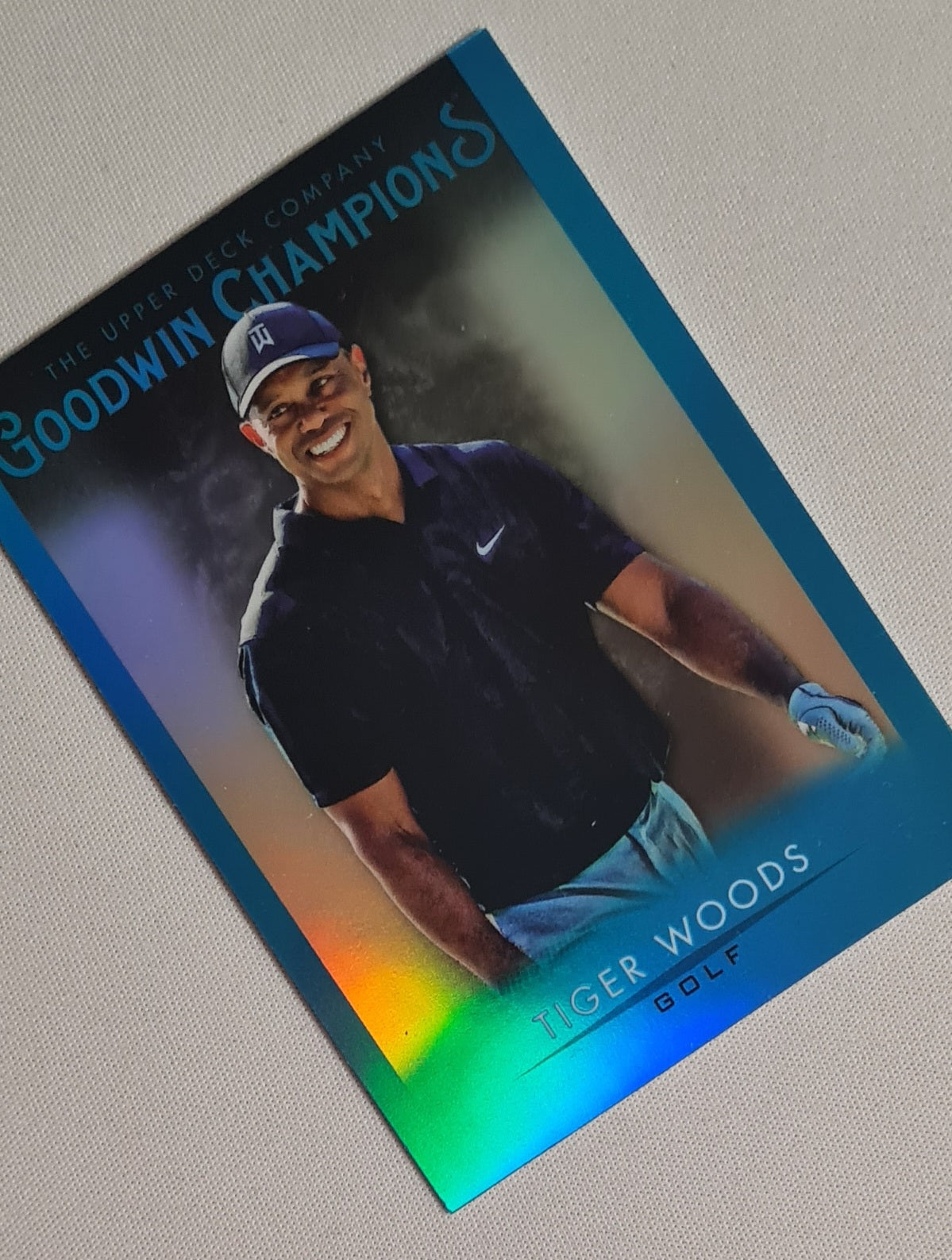 Tiger Woods - 2021 Upper Deck - Goodwin Champions Golf #25 Blue Refractor