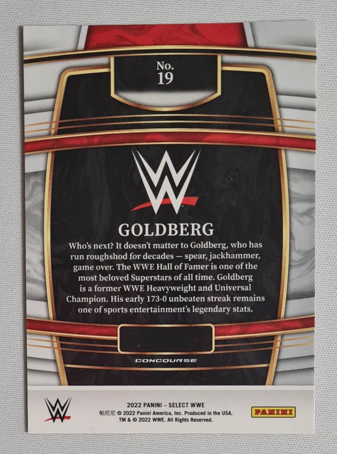 Goldberg - 2022 Panini Select WWE Wrestling #19