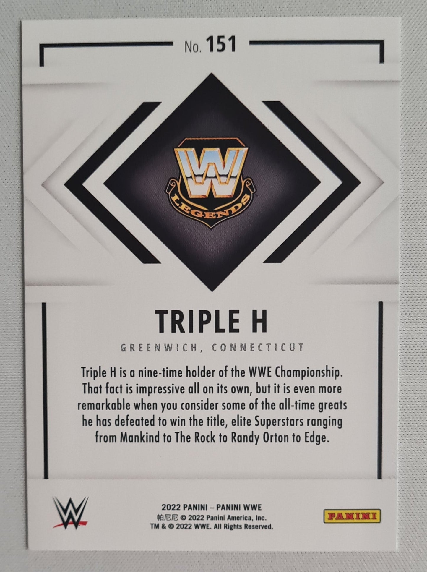 Triple H - 2022 Panini Champions WWE Wrestling #151