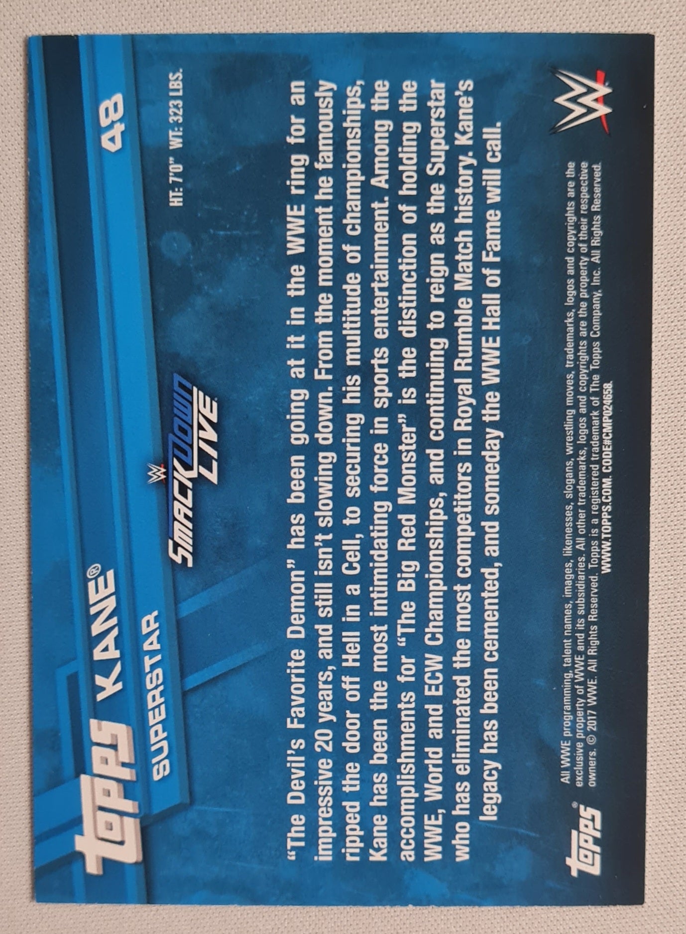 Kane - 2017 Topps Superstar Smack Live  #48 Wrestling