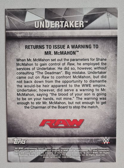 Undertaker - 2017 Topps WWE Wrestling Raw #34