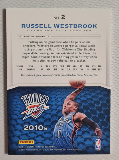 Russell Westbrook - 2016/17 Panini # 2 Decade Dominance 2010s Patch /99