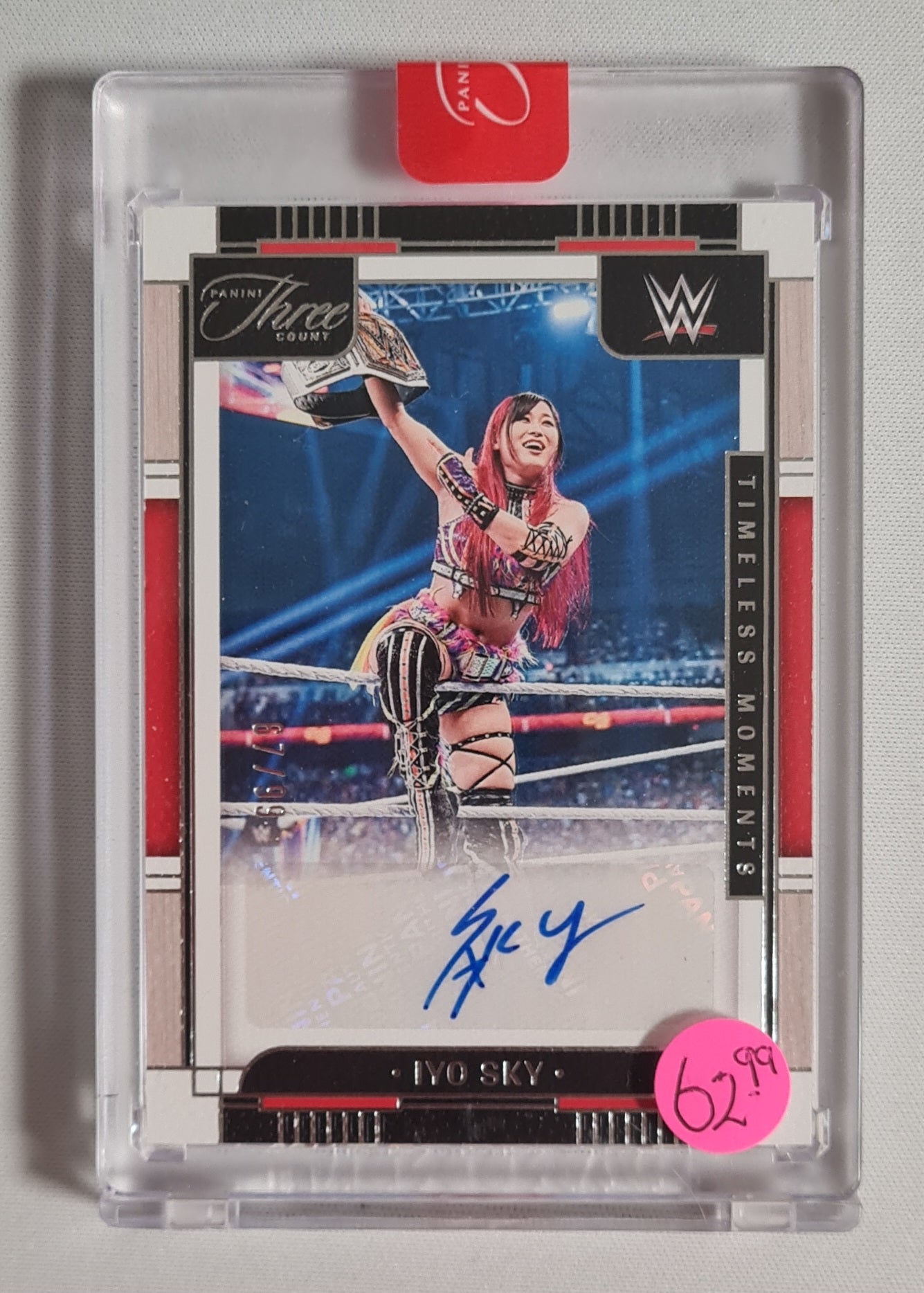 Iyo Sky - 2024 Panini Three Count #TV-IYO WWE Timeless Moments Auto /99