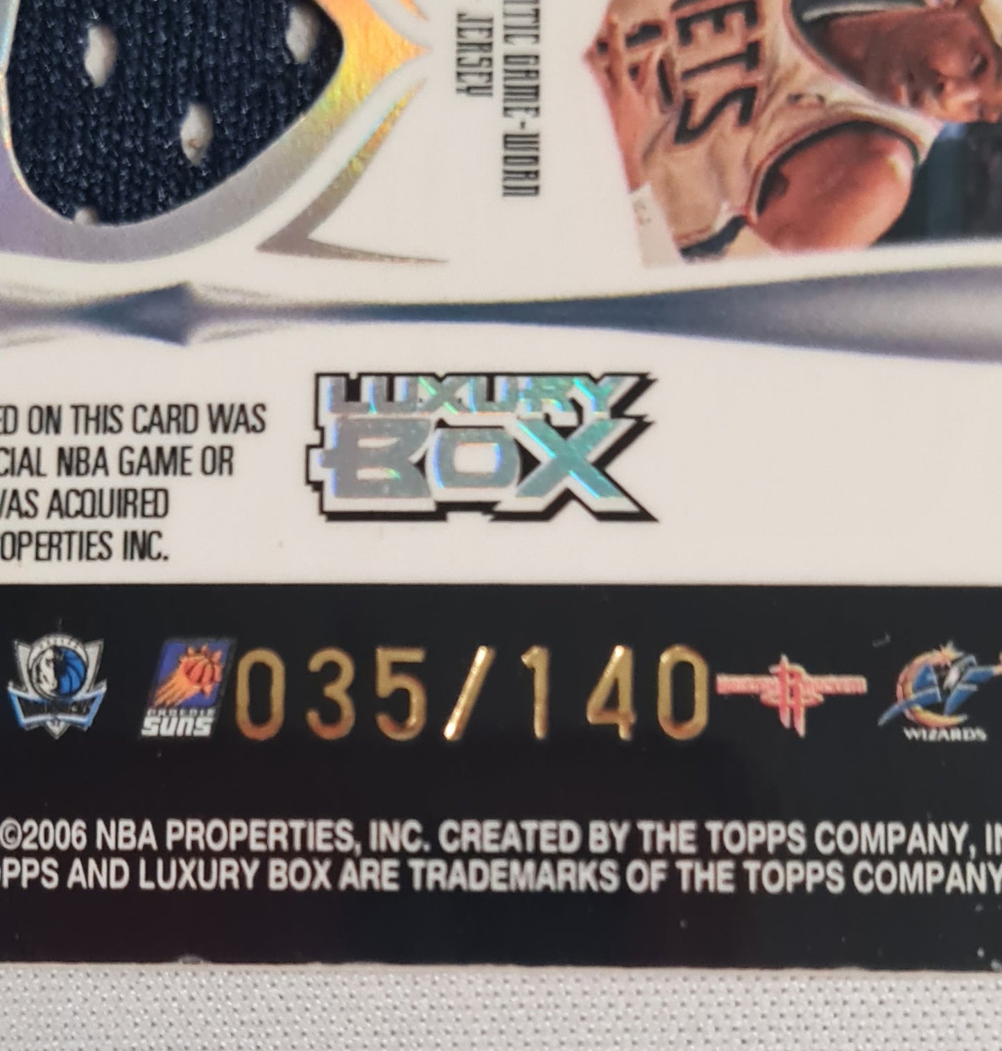 Iverson Bryant Nowitiski Stoudemire McGrady Arenas Carter 2006 Topps Luxury Box Patch /140