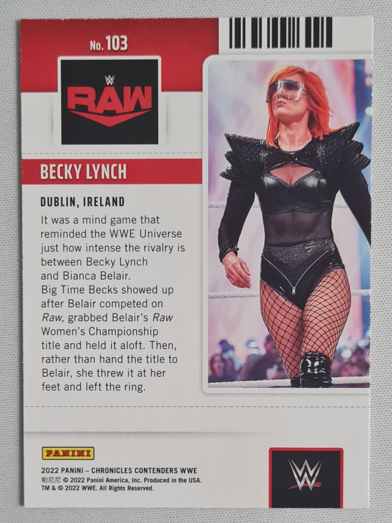 Becky Lynch - 2022 Panini Contenders Season Ticket WWE RAW #103
