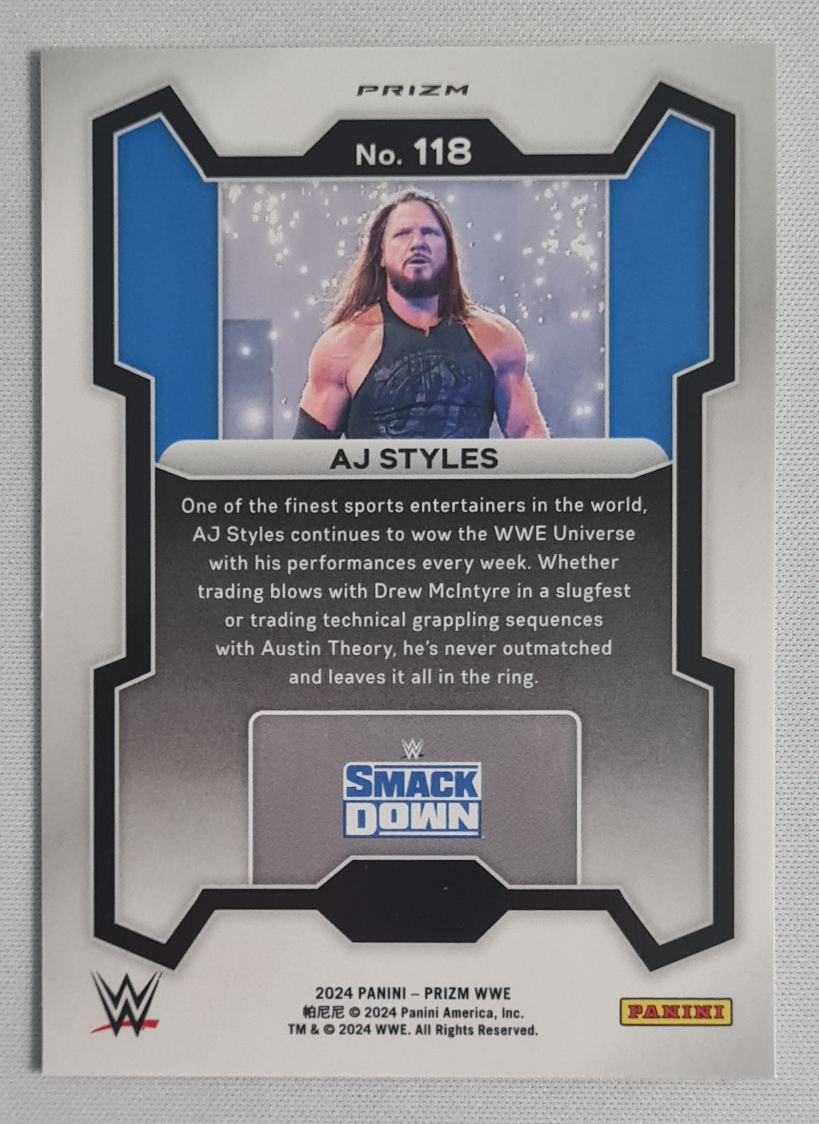 AJ Styles - 2024 Panini Prizm Cracked Ice WWE #118
