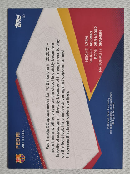 Pedri - 2021 Topps FC Barcelona Spain #30