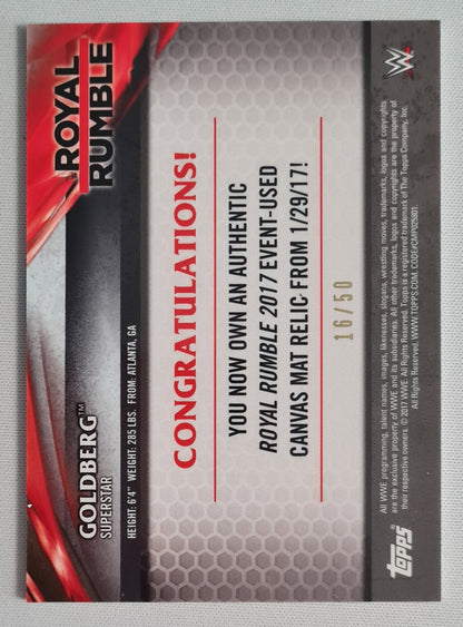Goldberg - 2012 Topps WWE Superstar "Royal Rumble" w/ Authentic Mat Relic 2017 /50