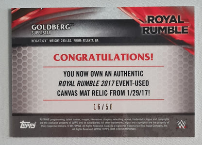 Goldberg - 2012 Topps WWE Superstar "Royal Rumble" w/ Authentic Mat Relic 2017 /50
