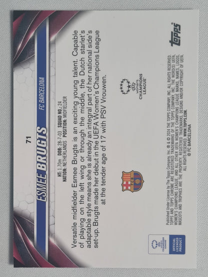 Esmee Brugts - 2024 Topps Chrome Women Champions League FC Barcelona (RC) #71 Aqua Prism Refractor
