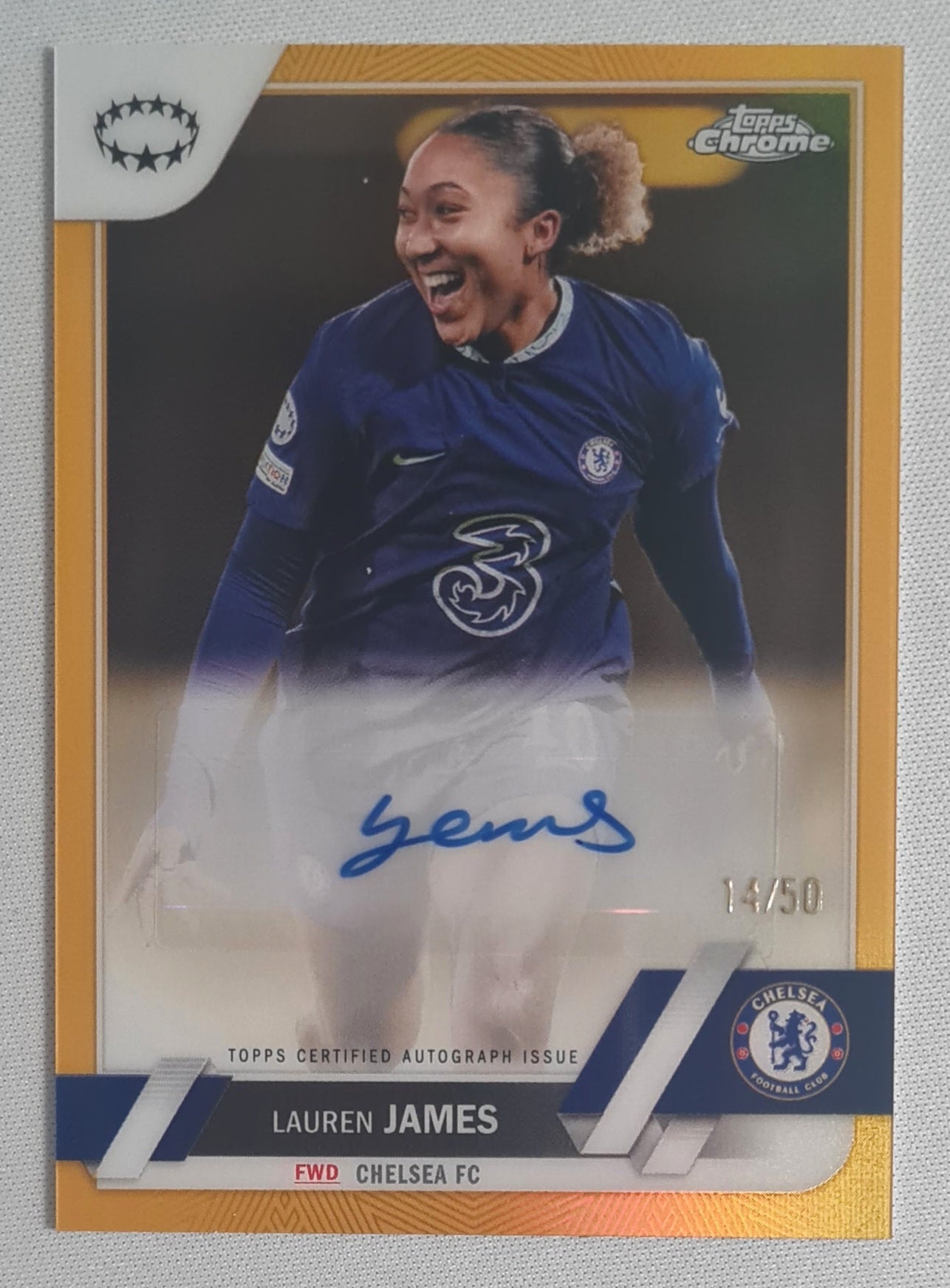 Lauren James - 2023 Topps Chrome Chelsea FC Women Champions League #A-LJ /Authograph /50