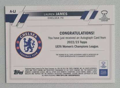 Lauren James - 2023 Topps Chrome Chelsea FC Women Champions League #A-LJ /Authograph /50