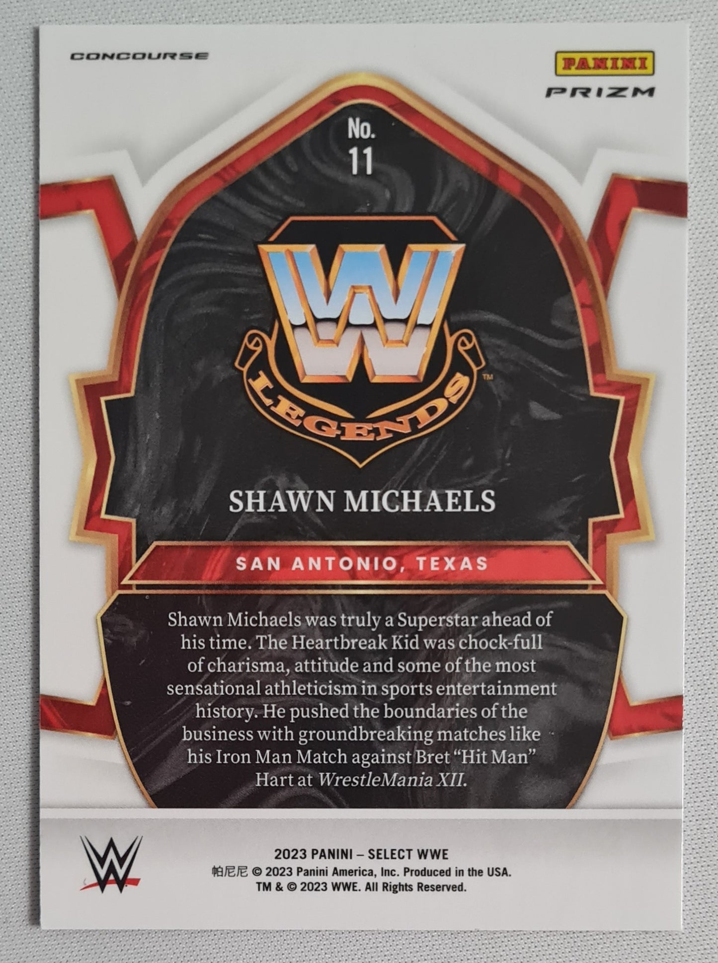 Shawn Michaels - 2023 Panini Select Concourse Red White And Blue Prizm #11