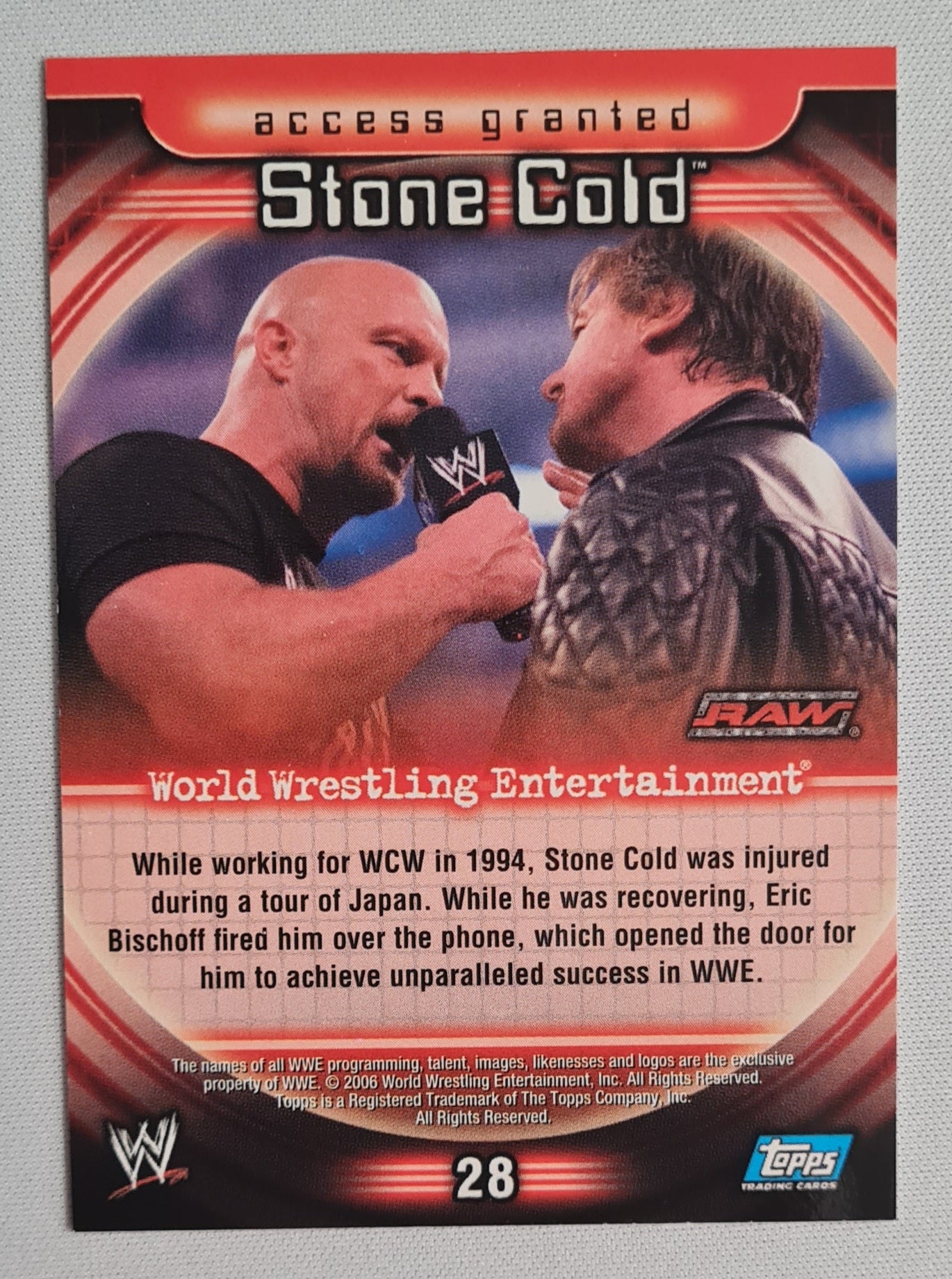 Stone Cold - 2006 Topps WWE Restricted Access #28