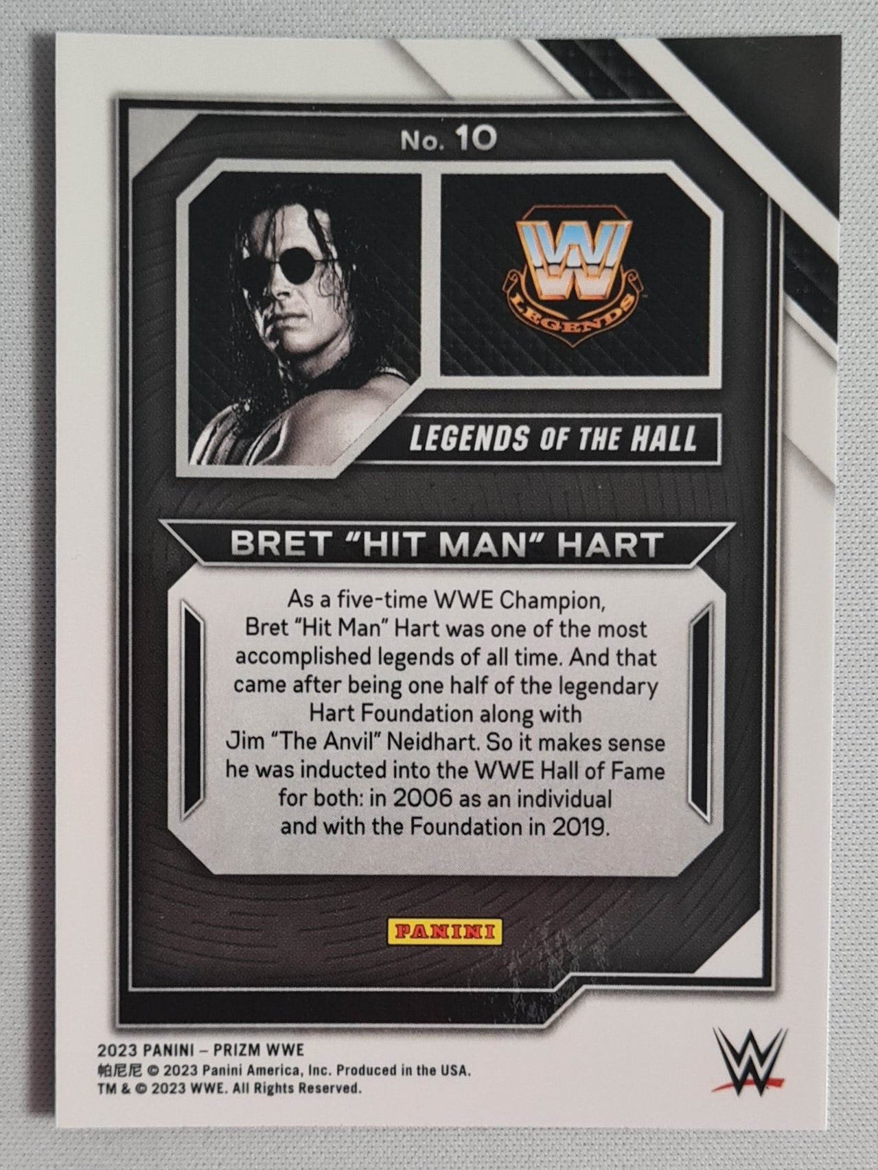 Bret Hitman Hart - 2023 Panini Prizm WWE Legends Of The Hall #10