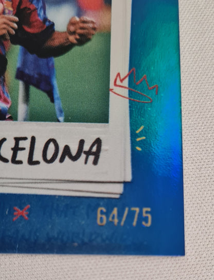 Ronaldinho - 2023/24 Topps Focus FC Barcelona Ronaldinho's Magic Lights Up Blue Rainbow /75
