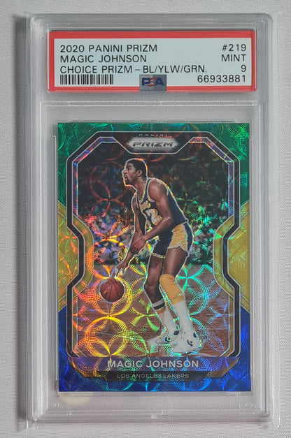 Magic Johnson NBA Basketball PSA 9 Lot (5 cards) - 2020 Panini Prizm #27 PSA 9