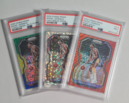 Magic Johnson NBA Basketball PSA 9 Lot (5 cards) - 2020 Panini Prizm #27 PSA 9