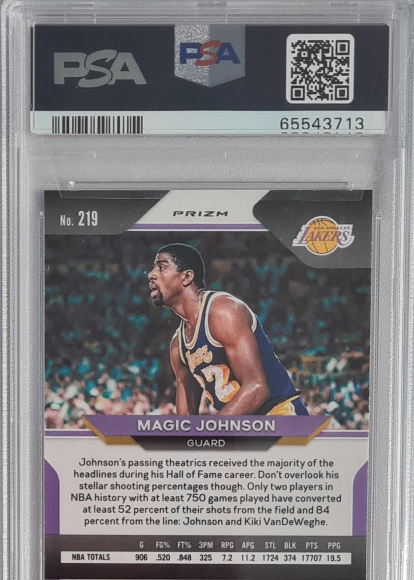 Magic Johnson NBA Basketball PSA 9 Lot (5 cards) - 2020 Panini Prizm #27 PSA 9