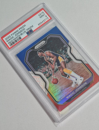 Magic Johnson NBA Basketball PSA 9 Lot (5 cards) - 2020 Panini Prizm #27 PSA 9