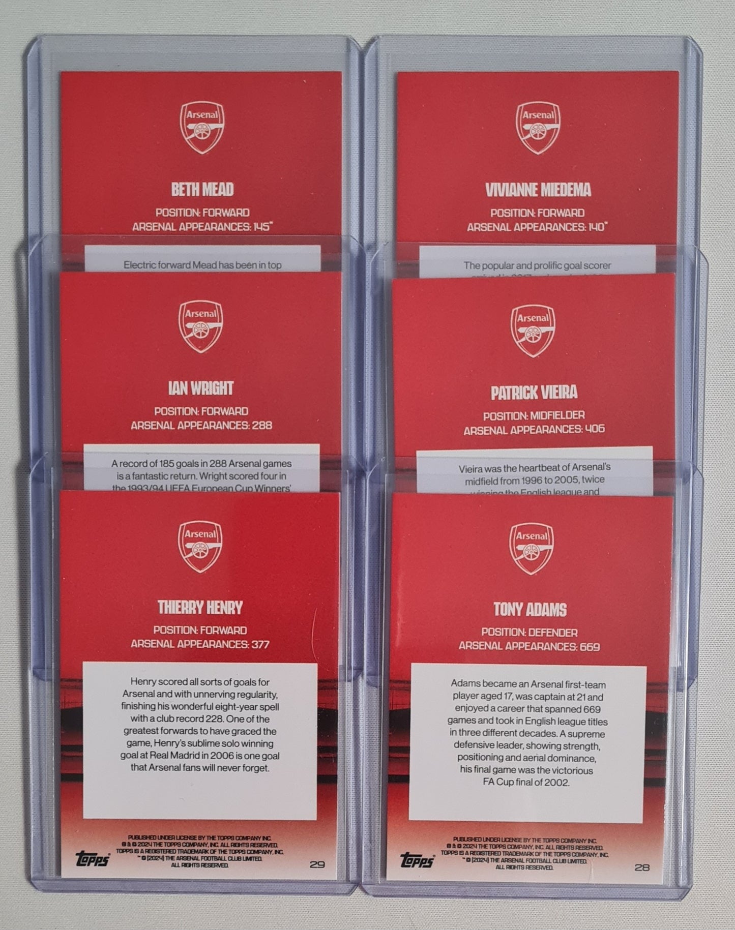 Arsenal North London Lot (6 Cards) - 2024 Topps Arsenal Collection