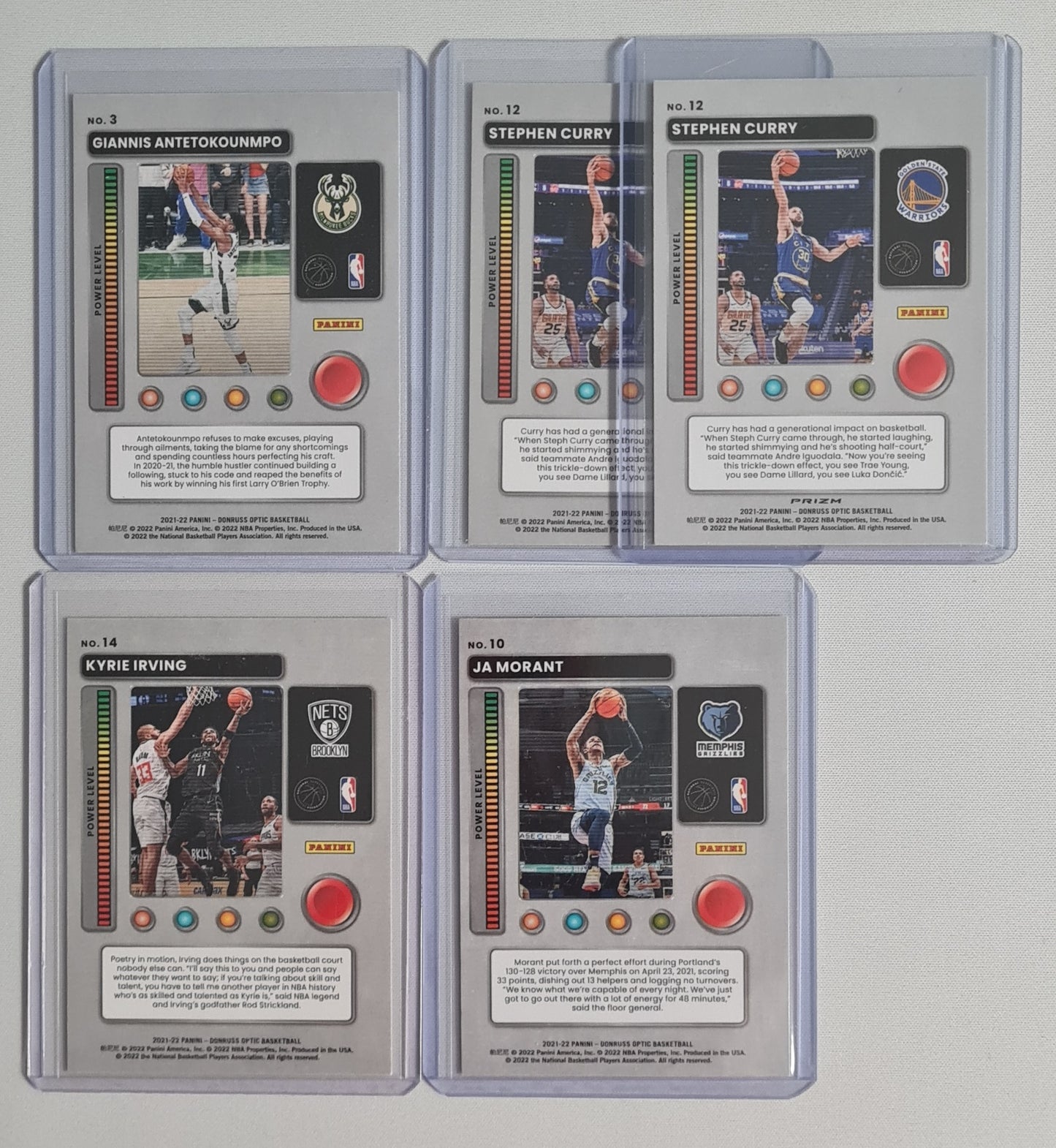 NBA Basketball T-Minus Lot (5 Cards) - 2021-22 Panini Donruss Optic Basketball