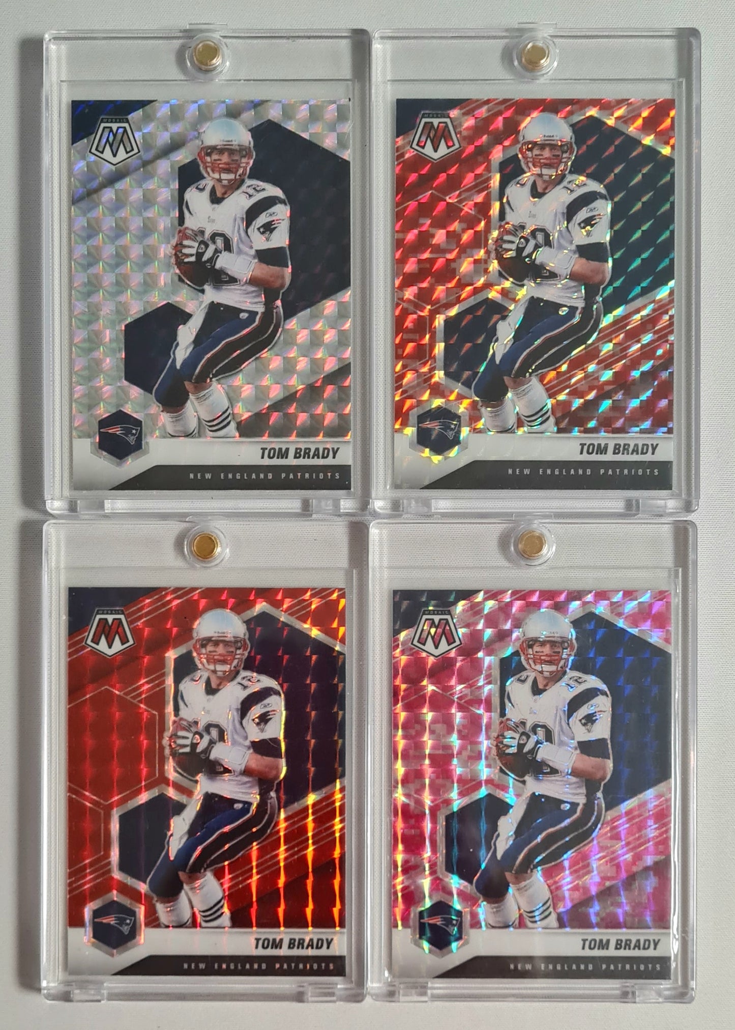 NFL Football Tom Brady New England Patriots Lot (11 Cards) - 2021 Panini Mosaic Football Prizm #137