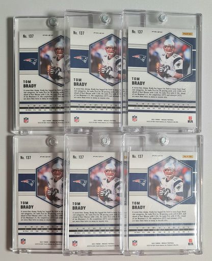 NFL Football Tom Brady New England Patriots Lot (11 Cards) - 2021 Panini Mosaic Football Prizm #137