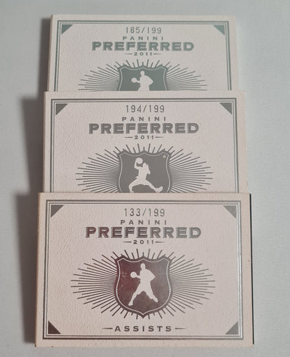 NBA Basketball Booklet Lot of 3 - 2011 Panini Preferred Assists (2) + Rebound (1) /Patches