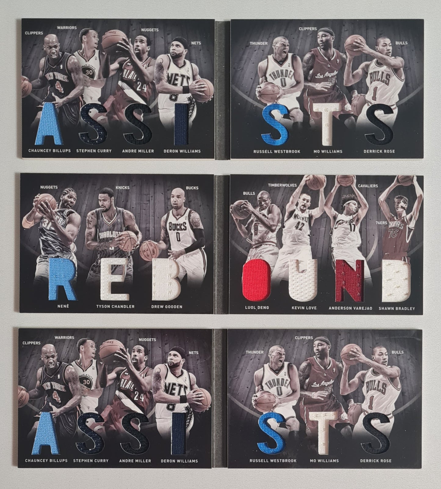NBA Basketball Booklet Lot of 3 - 2011 Panini Preferred Assists (2) + Rebound (1) /Patches