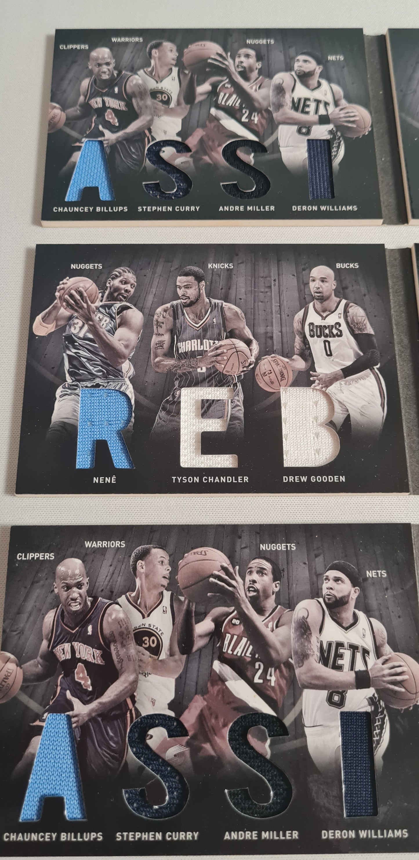 NBA Basketball Booklet Lot of 3 - 2011 Panini Preferred Assists (2) + Rebound (1) /Patches