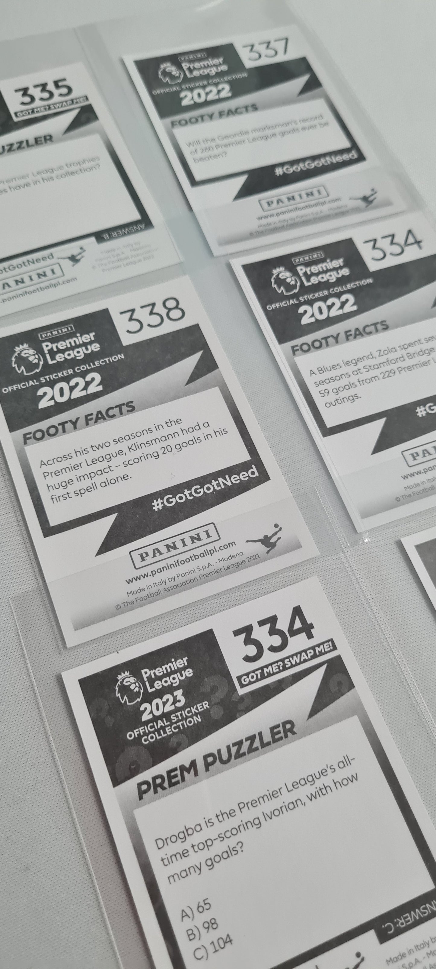 Soccer Panini (Lot 6 Stickers) Premier league Sticker Collection (Mini) - 2022/23 Premier League Legend