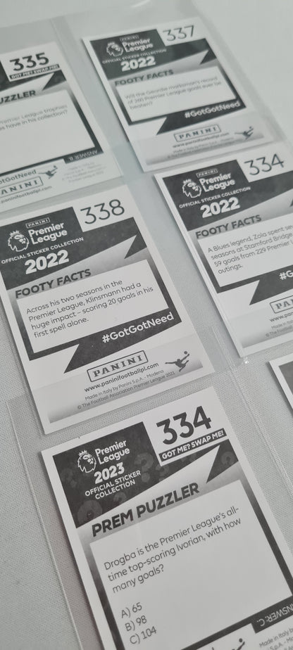 Soccer Panini (Lot 6 Stickers) Premier league Sticker Collection (Mini) - 2022/23 Premier League Legend