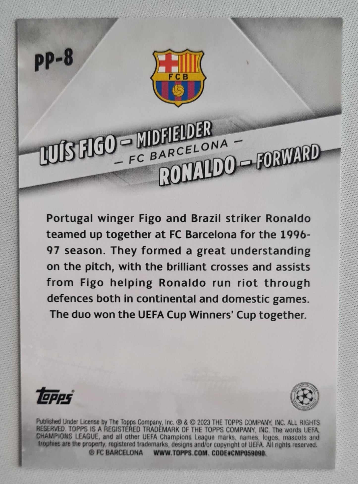 Luis Figo & Ronaldo - 2023 Topps Premium Partnerships FC Barcelona (CL) PP-8