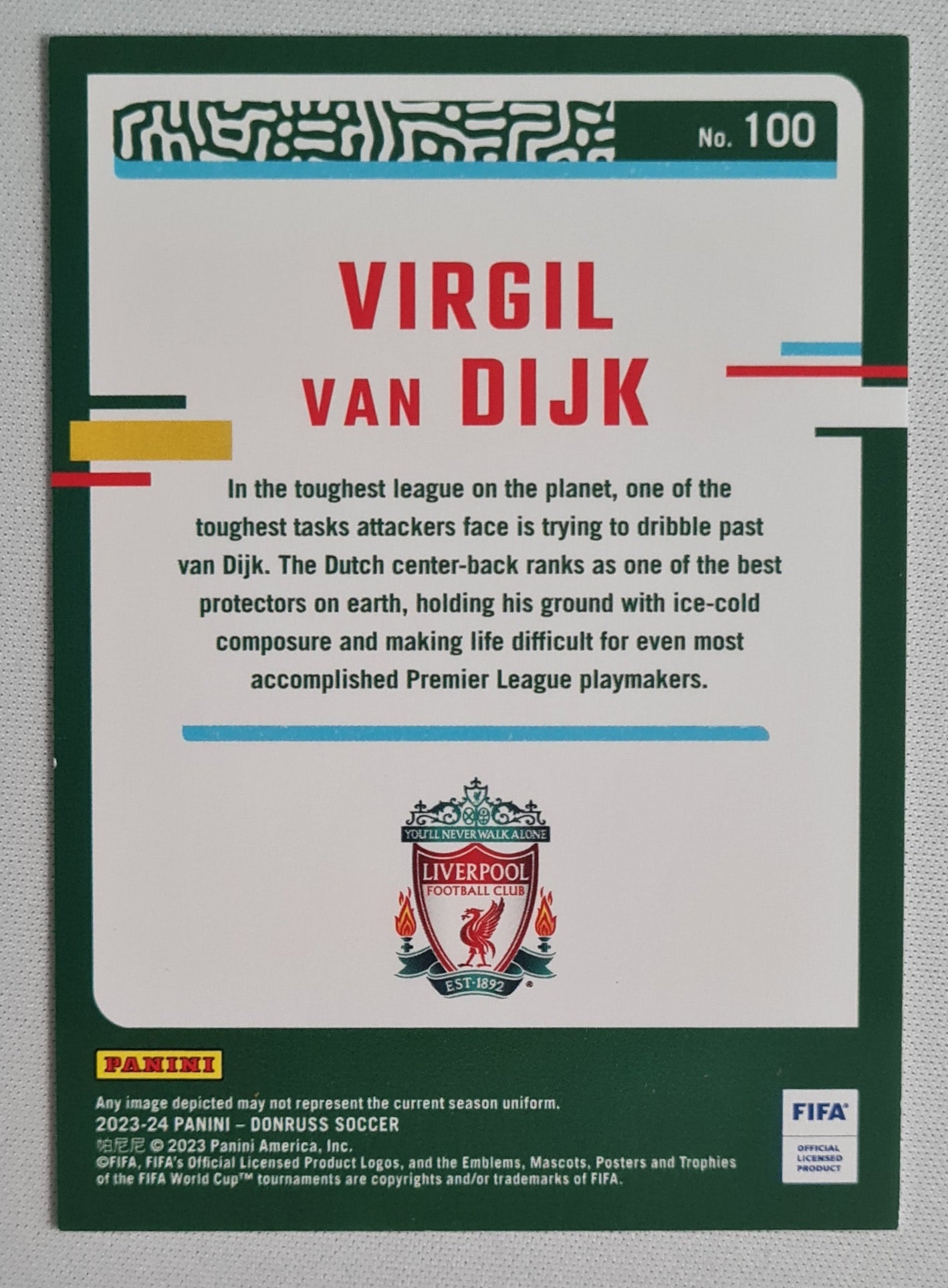 Virgil van Dijk - 2023/24 Panini Donruss Soccer Liverpool FC #100