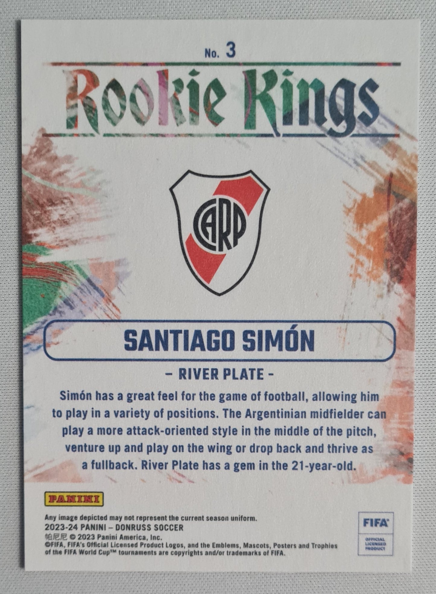 Santiago Simon - 2023/24 Panini Donruss Soccer Rookie Kings (RC) - River Plate #3