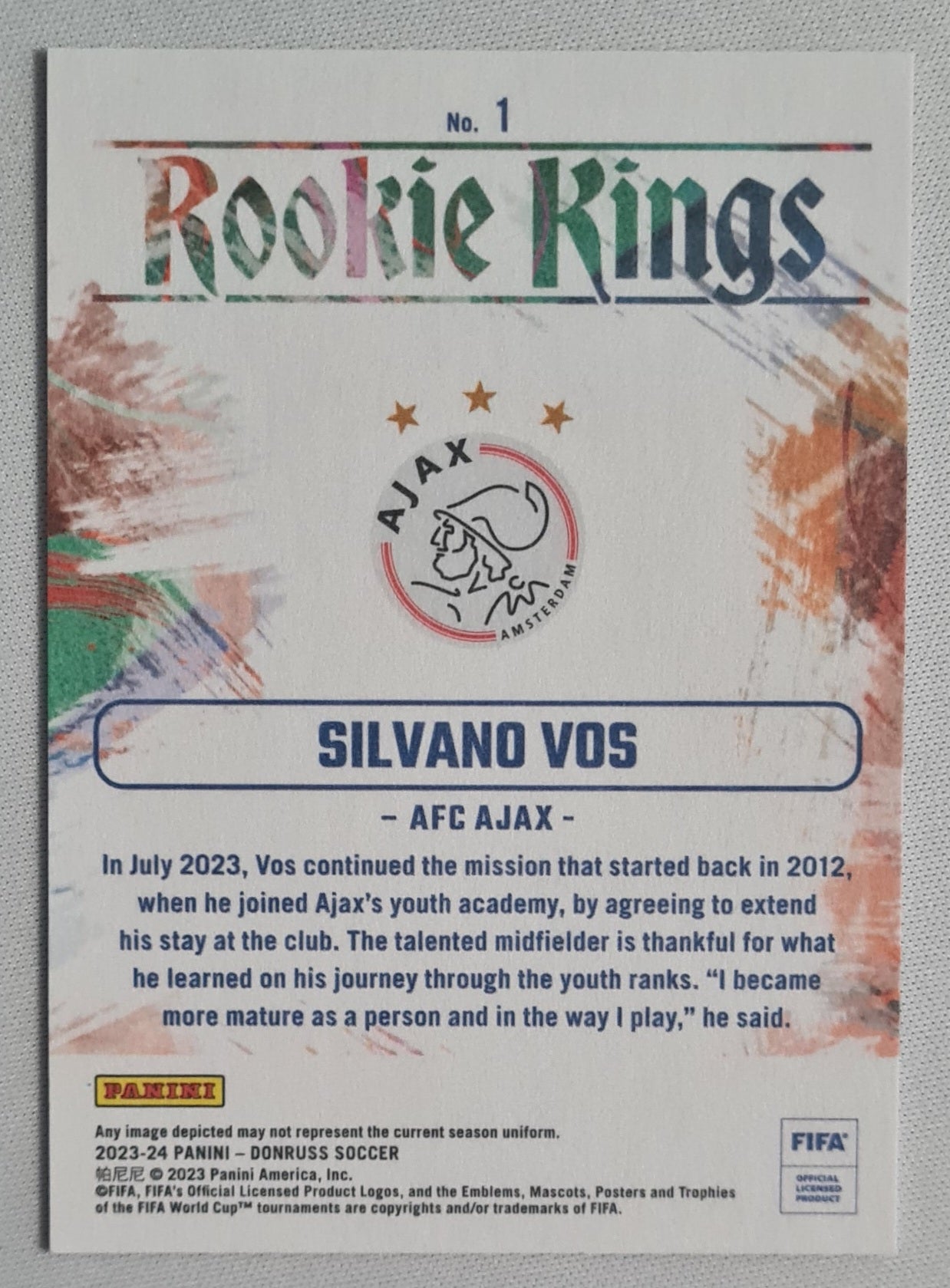 Silvano Vos - 2023/24 Panini Donruss Soccer Rookie Kings - AFC Ajax #1