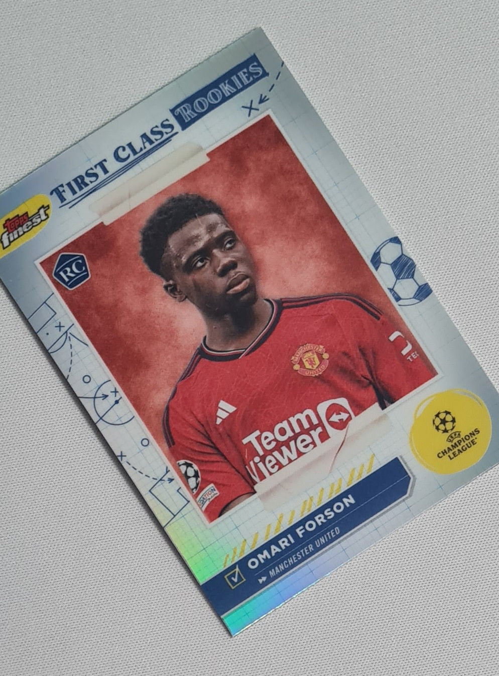 Omari Forson - 2024 Topps Finest - First Class Rookies Manchester United (RC) #FR-10 Refractor