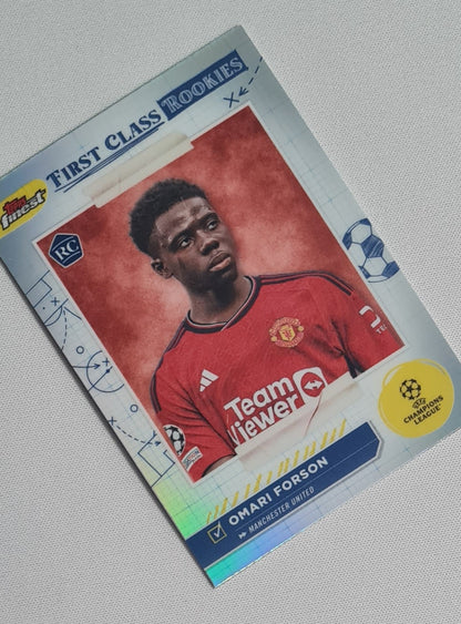 Omari Forson - 2024 Topps Finest - First Class Rookies Manchester United (RC) #FR-10 Refractor
